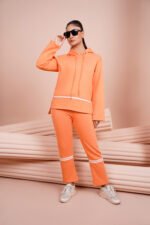 Coral Orange Hoodie Co-ord