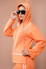 Coral Orange Hoodie Co-ord - Image 4